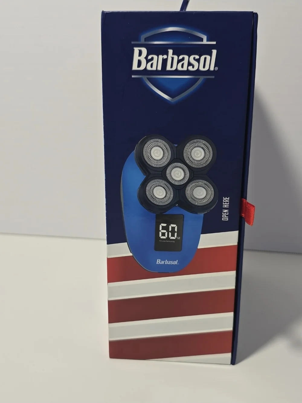 Barbasol Rechargeable LCD Head Shaver - Blue- New In The Box